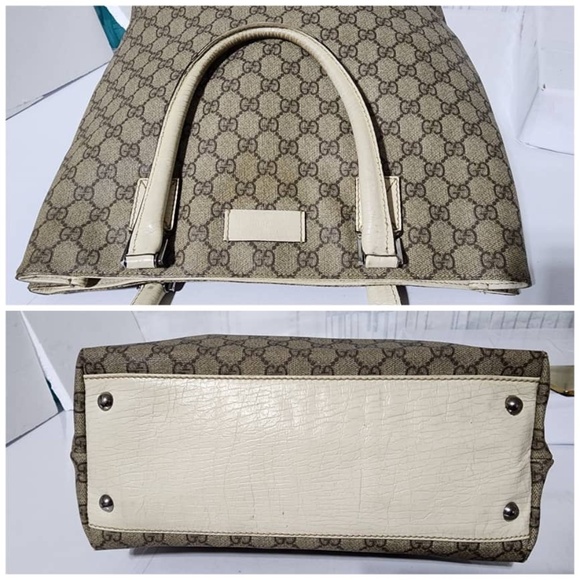 Authentic GUCCI GG Plus Monogram Small Vertical Tote Bag Off White/Beige - Picture 15 of 15